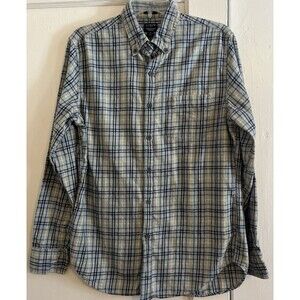 J Crew Shirt Mens Size M Gray Plaid Classic Button Up Brushed Twill Long Sleeve